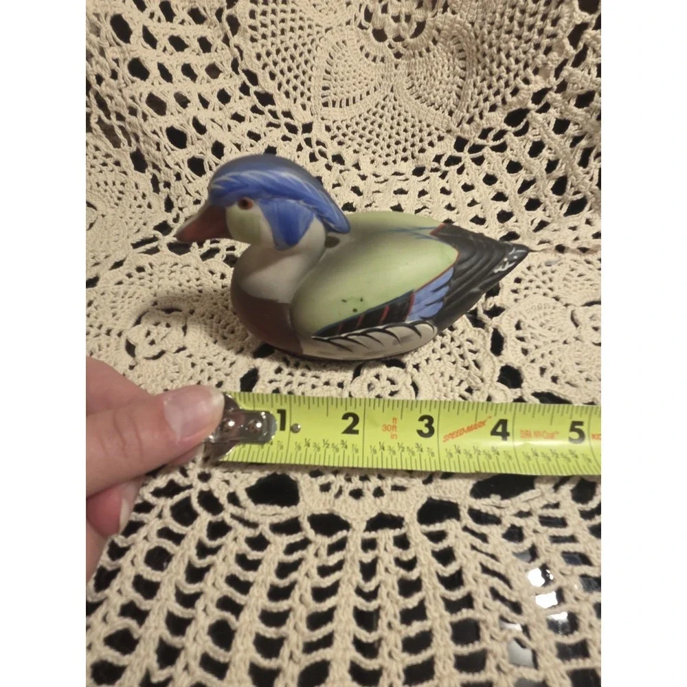 Vintage Jasco Duck Ceramic Handpainted Lint Removal Brush Figurine